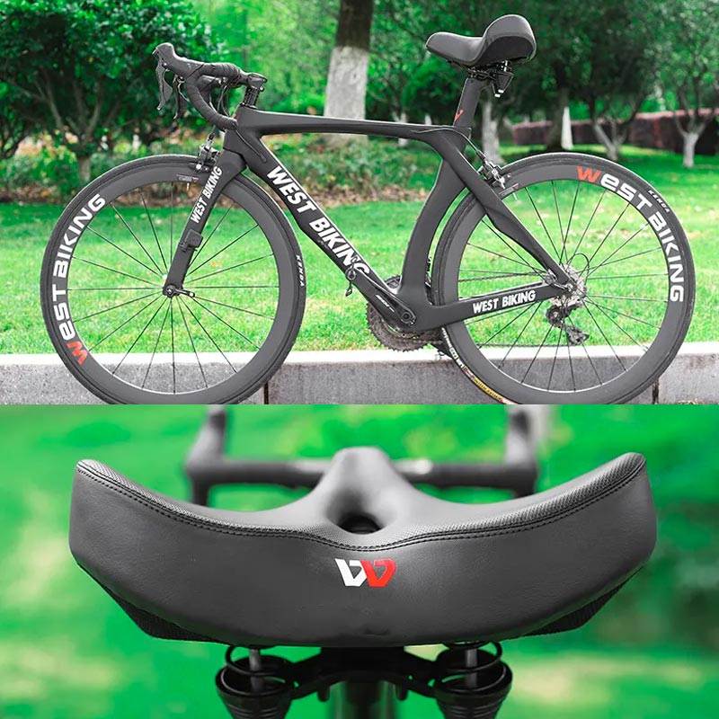 Ergonomisk och extra bred cykelsadel för maximal komfort