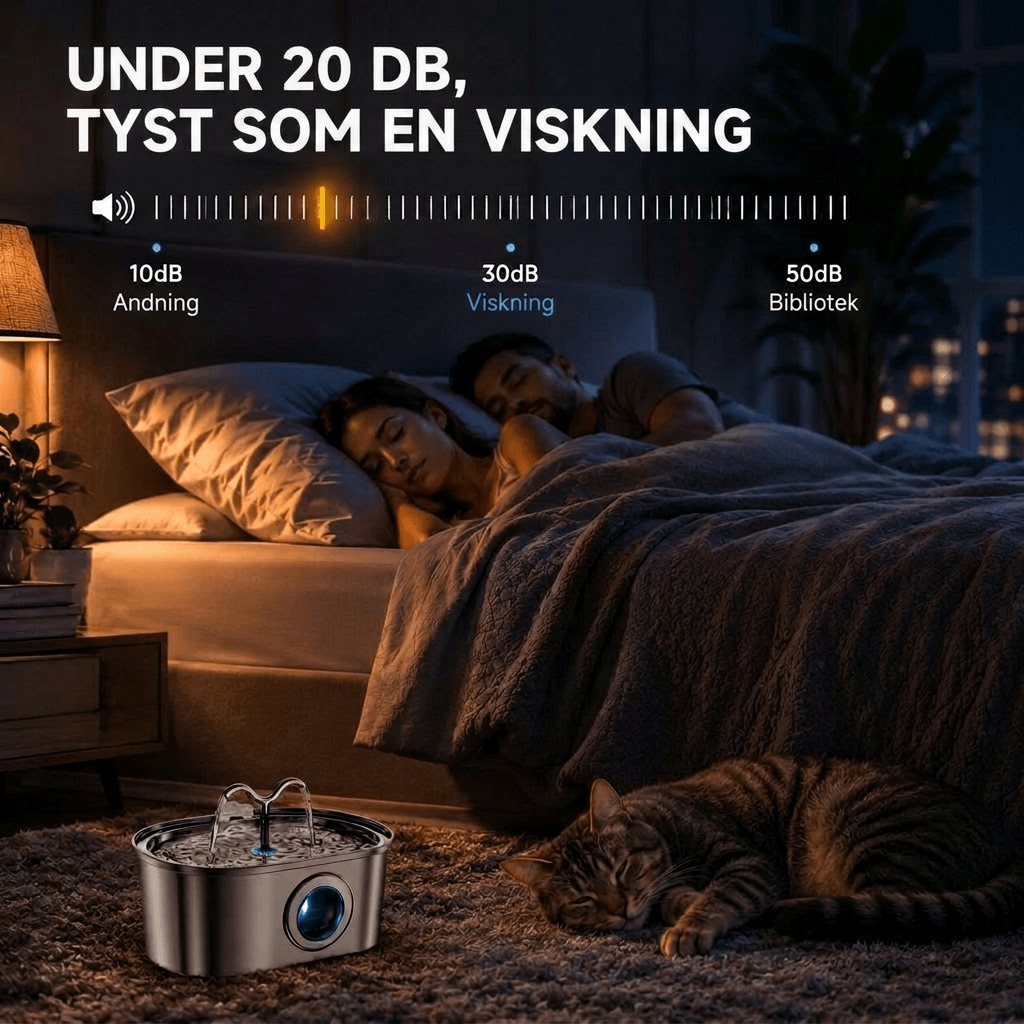 Vattenfontän för katt i rostfritt stål | Purrflöde