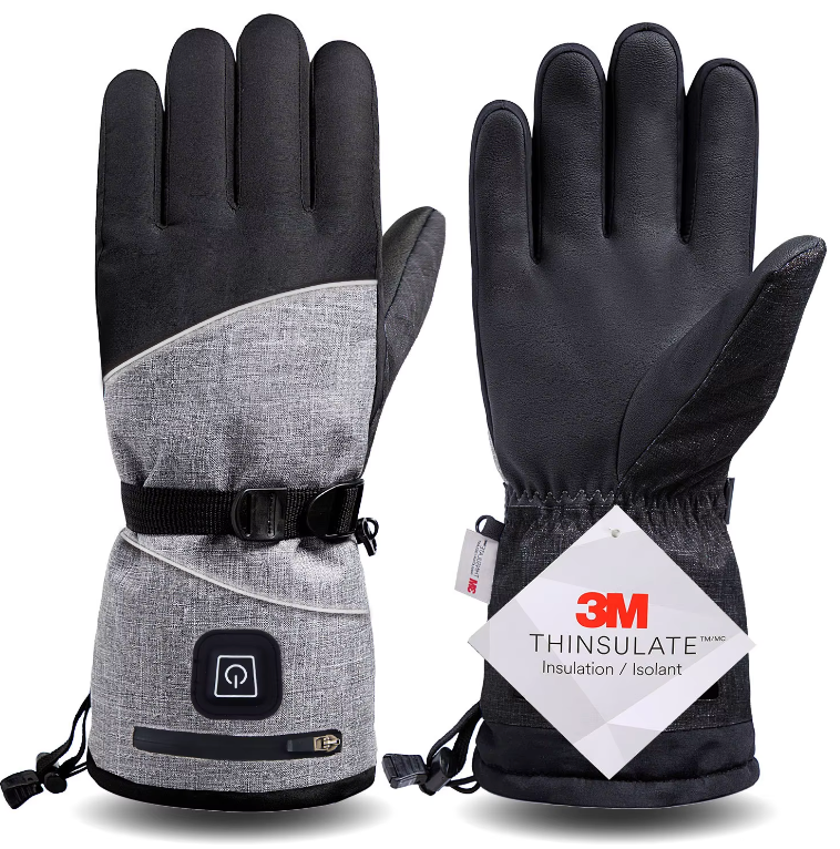 Elektriskt Uppvärmda Handskar med 3M Thinsulate™ Isolering-kläder-VaruZ-Grå-Handskar med uppladdningsbara batterier (2 x 4000mAh)-XS-M(8.0-10.0)-Hemnix