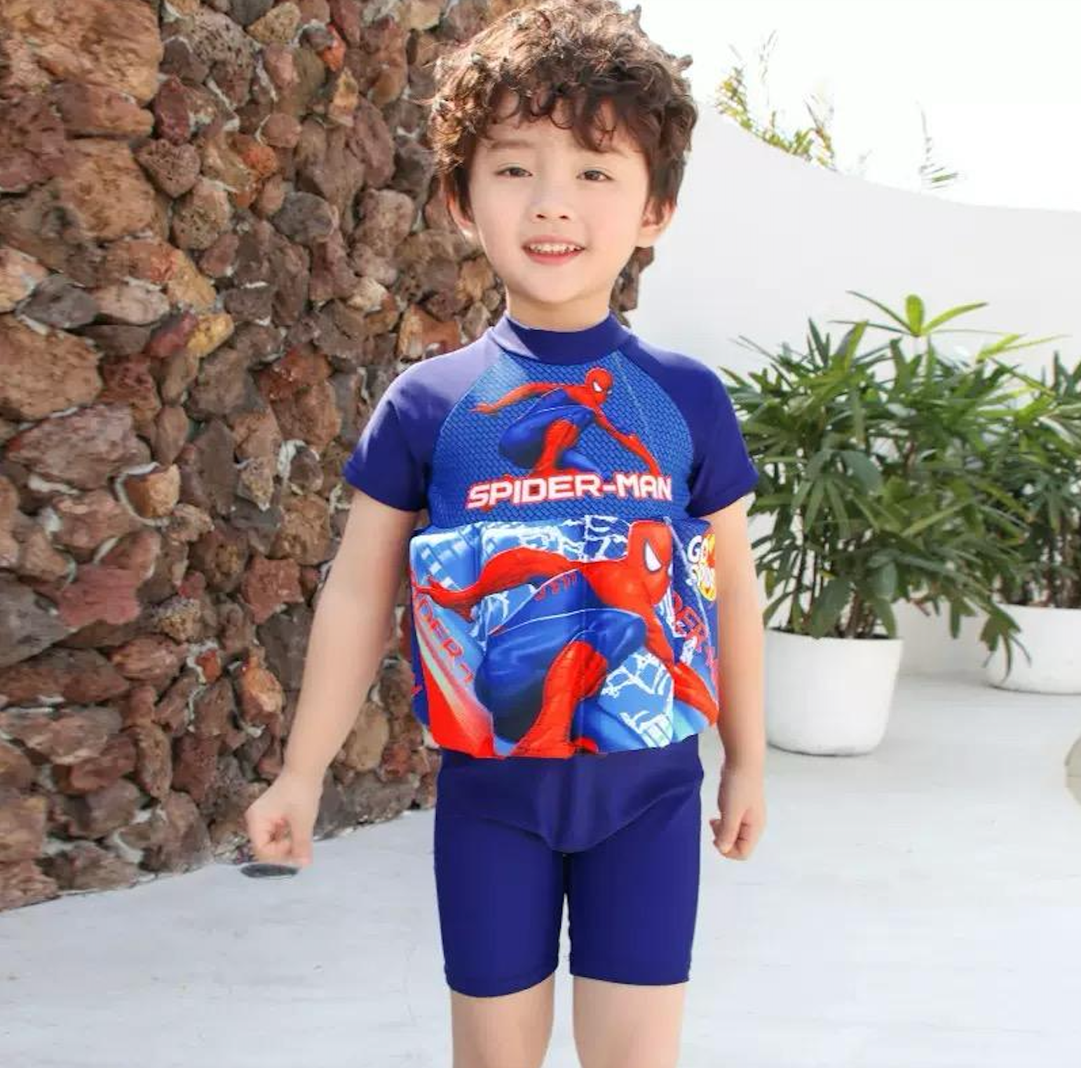 Simdräkt 3-i-1 flyttande med UV-skydd SPF 50+-VaruZ-Spiderman-1-2 år (80-90 cm)-Hemnix