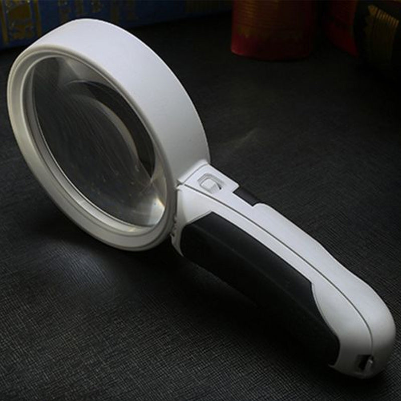 20X optiskt förstoringsglas med LED-ljus, 80 mm akrylins, lätt design, perfekt för detaljerad syn och läsning för äldre.