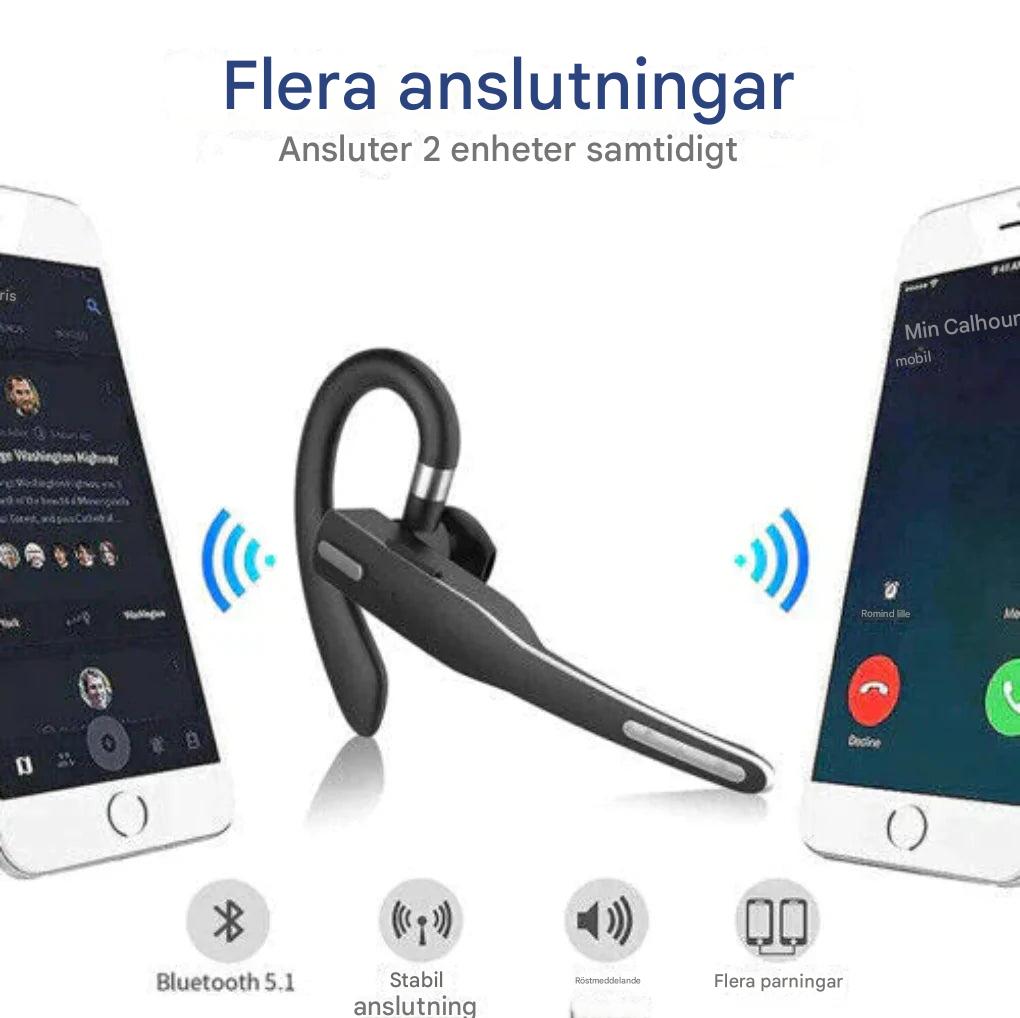 Bluetooth 5.1-hörlurar med brusreducering och dubbla mikrofoner för män