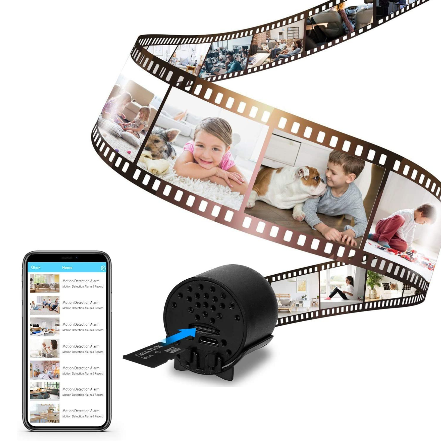 Trådlöst Mini Wifi Inomhus Hemsäkerhetskamerasystem