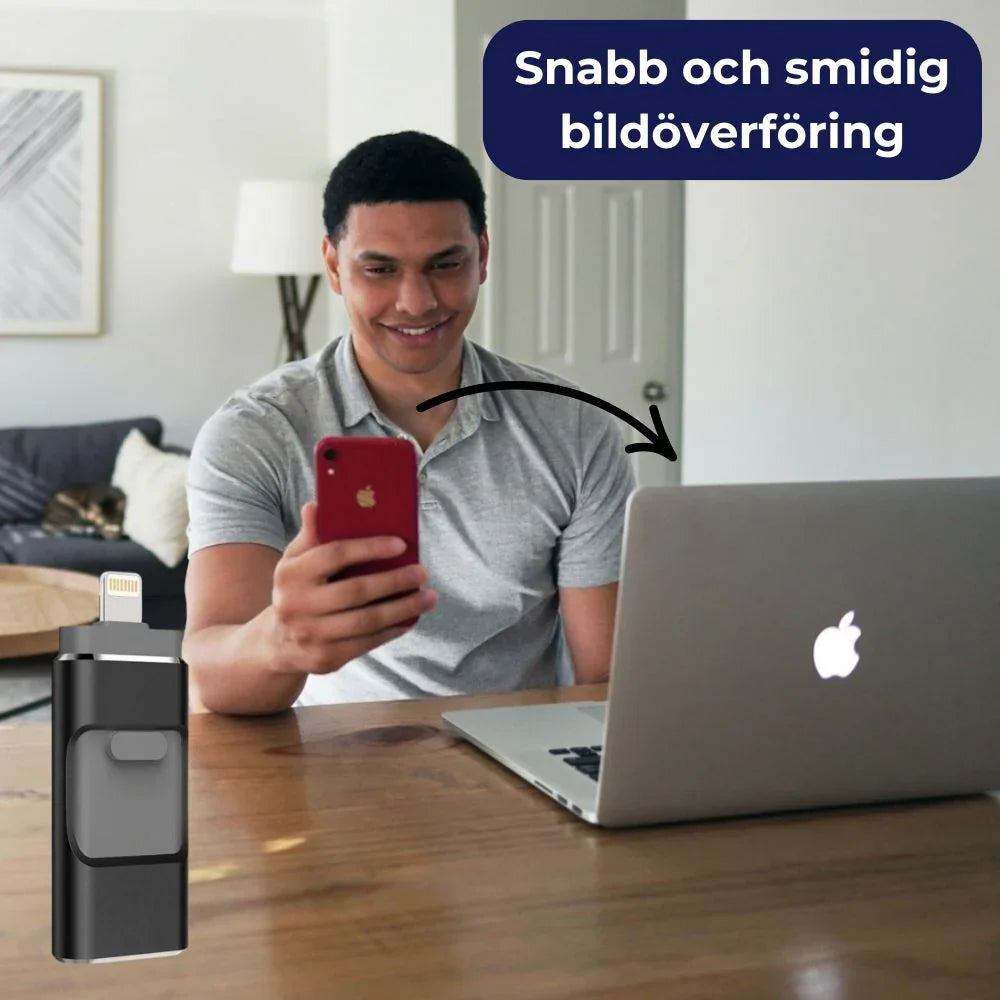 4-i-1 USB Minne - Blixtsnabb Bildöverföring-VaruZ-32 GB-SVART-Hemnix