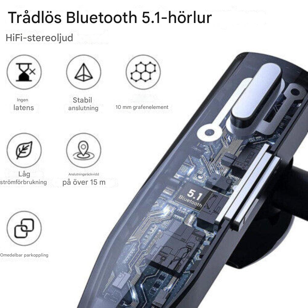 Bluetooth 5.1-hörlurar med brusreducering och dubbla mikrofoner för män