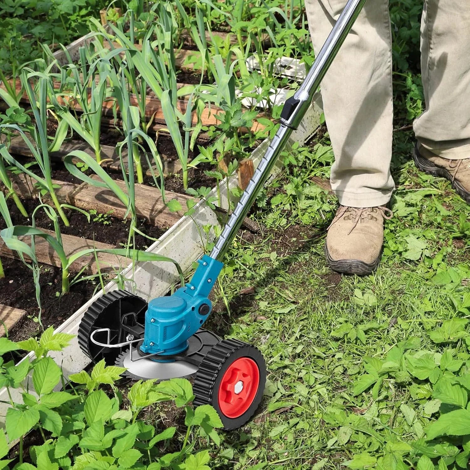 Trådlös & Hopfällbar Grästrimmer 36V – Justerbar Höjd, Hjul & 3 Bladtyper-trimmer-VaruZ-Hemnix