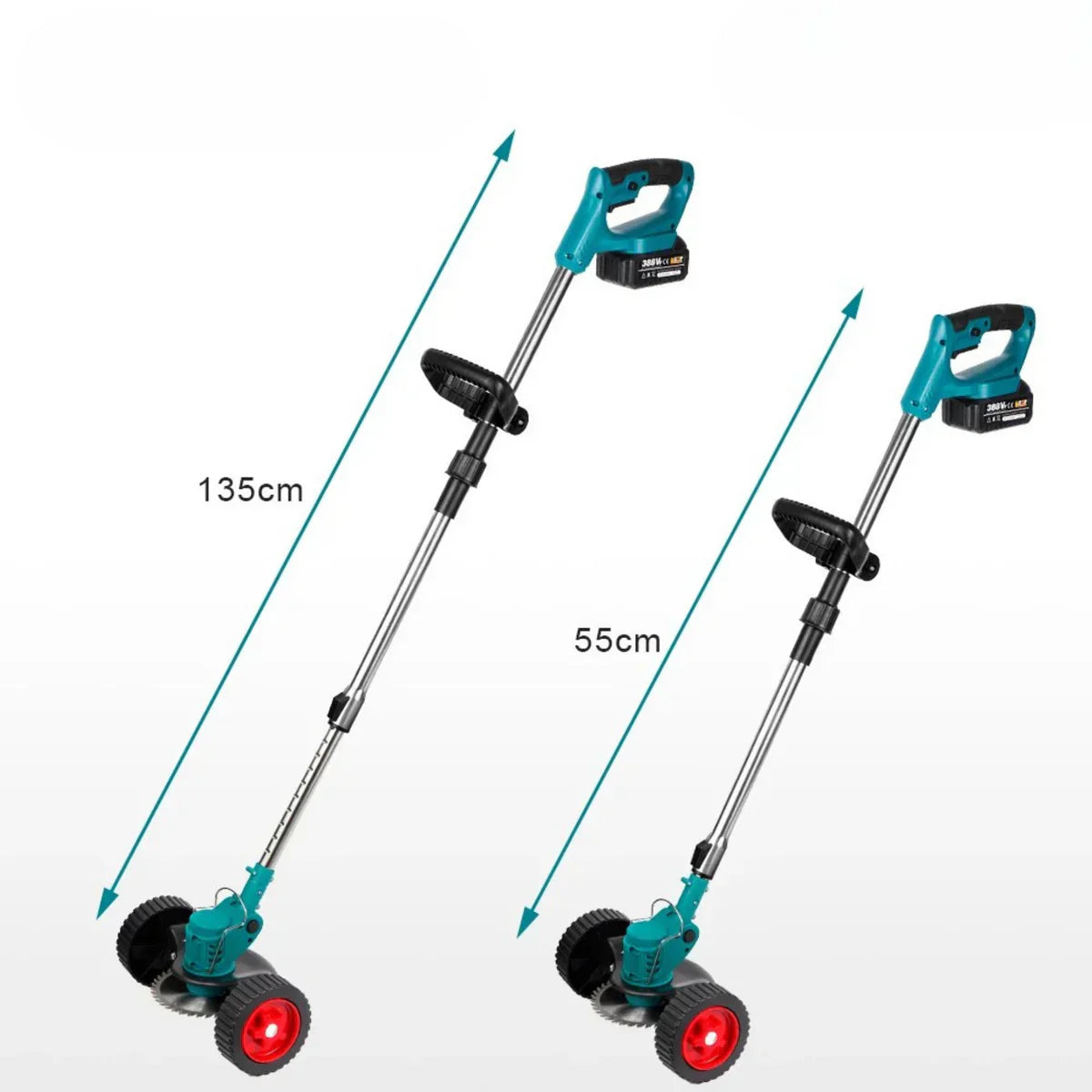 Trådlös & Hopfällbar Grästrimmer 36V – Justerbar Höjd, Hjul & 3 Bladtyper-trimmer-VaruZ-Hemnix
