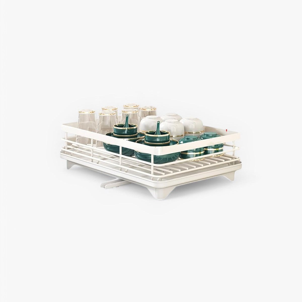 AeroFlow Stainless Steel Dish Drainer - Space-Saving Kitchen Organizer