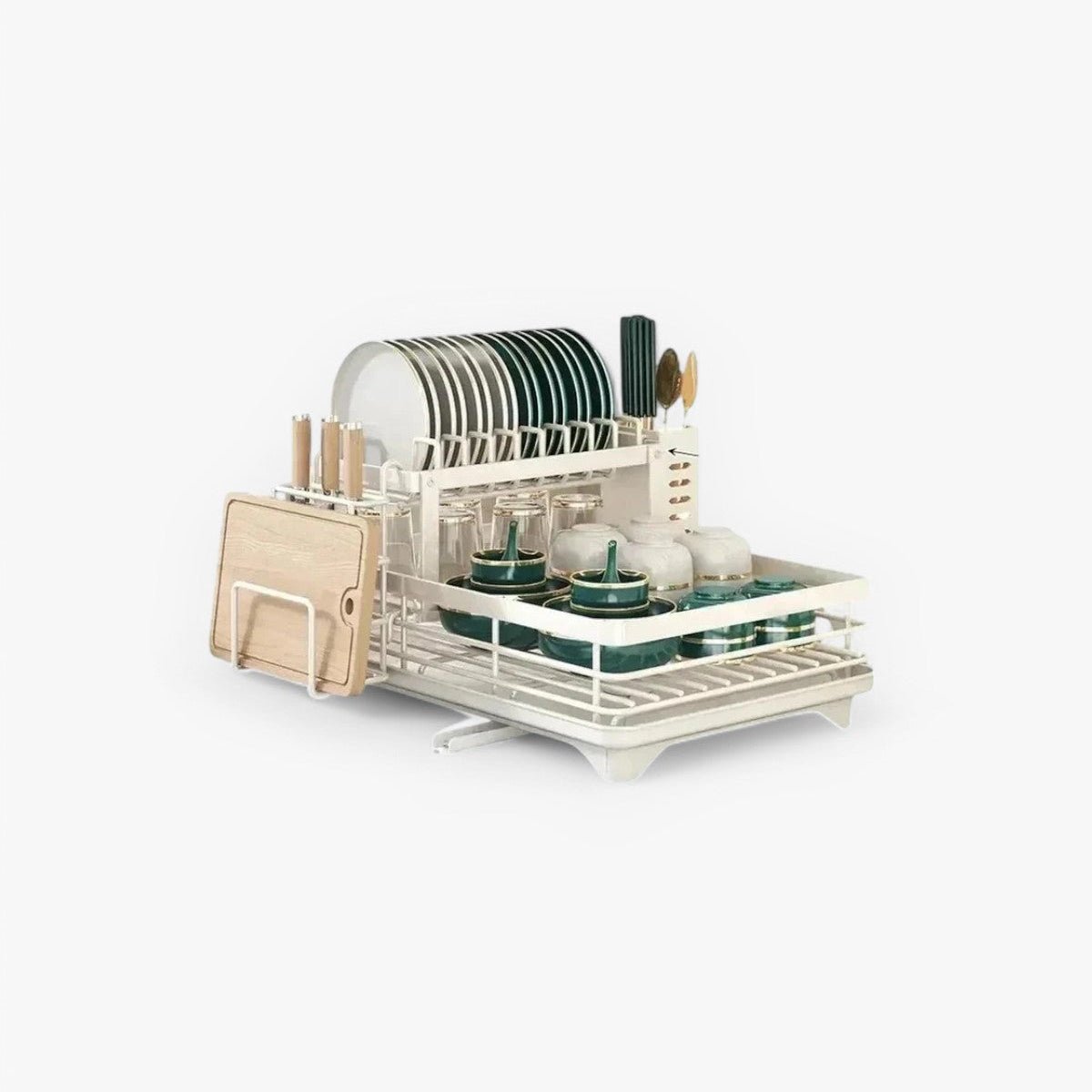 AeroFlow Stainless Steel Dish Drainer - Space-Saving Kitchen Organizer