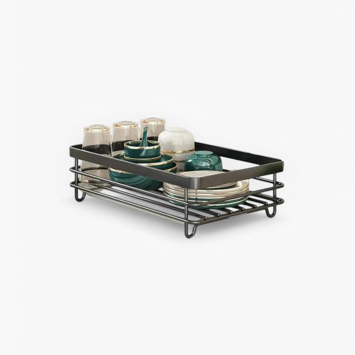 AeroFlow Stainless Steel Dish Drainer - Space-Saving Kitchen Organizer