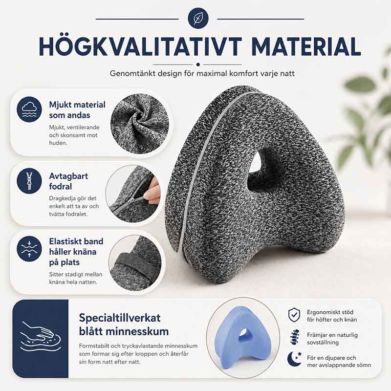 Knäkudde för bättre sovposition och höftavlastning