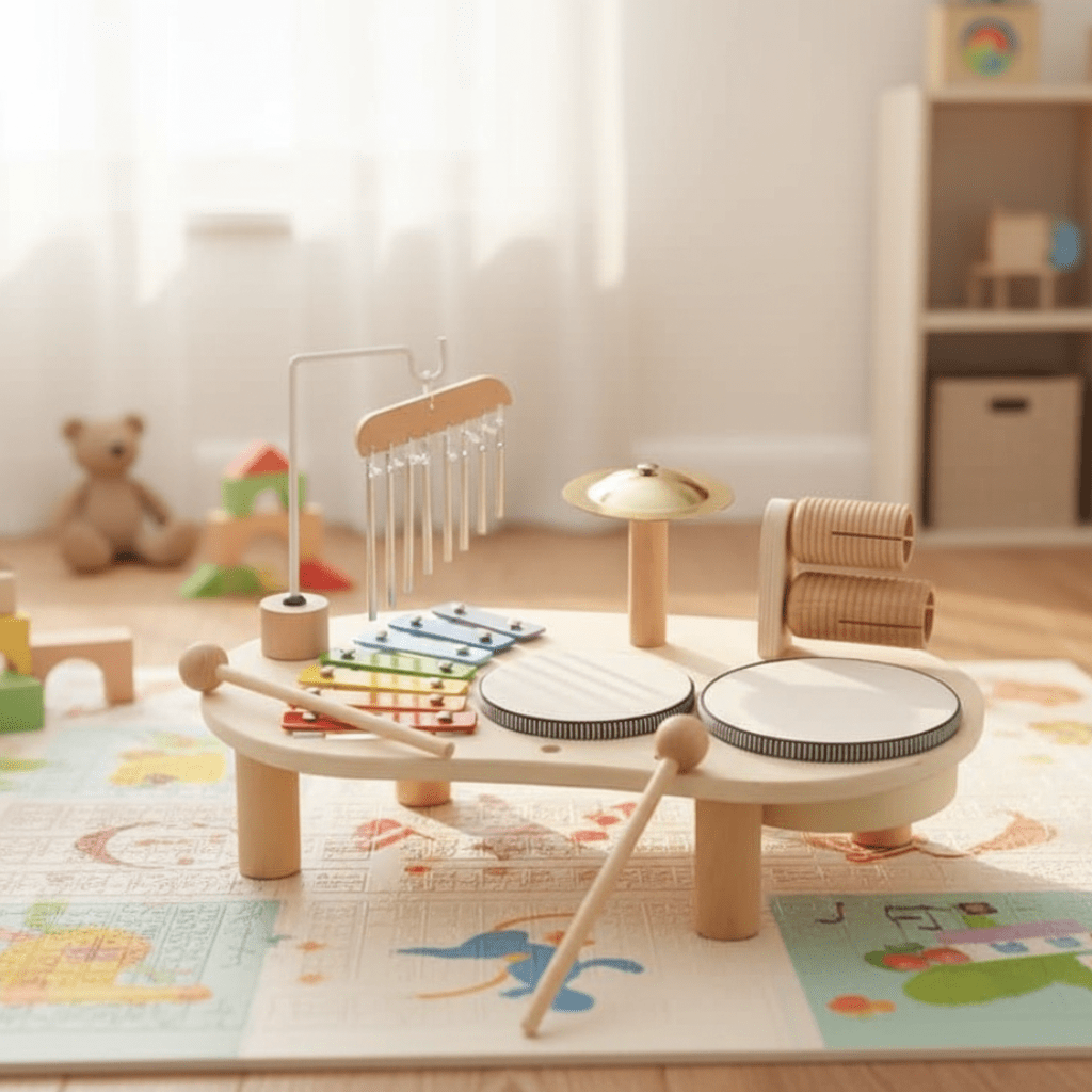 Harmonia Play Set Musical Wooden Toy for Creative Babies Aged 12 Months and Up