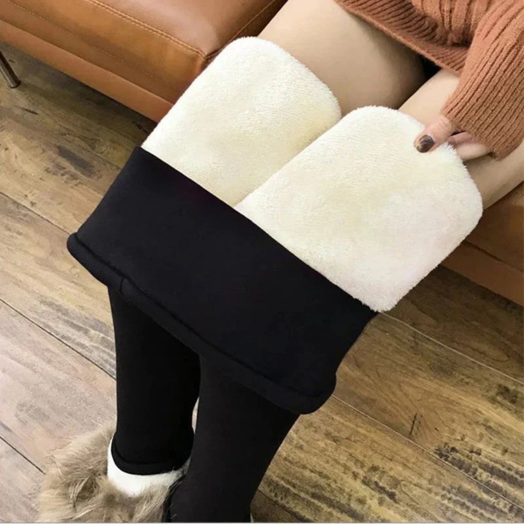 Värmeleggings Dam – Fodrade Värmetights med Fleece & Hög Midja