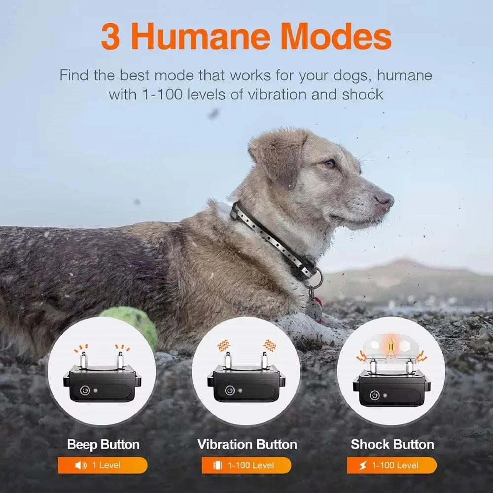 Uppladdningsbart elektriskt hundträningshalsband med fjärrkontroll och 1000 m räckvidd – PetControl