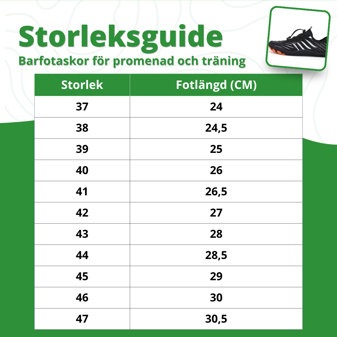 Barfotaskor för promenad & träning – flexibel sula & andningsbart material