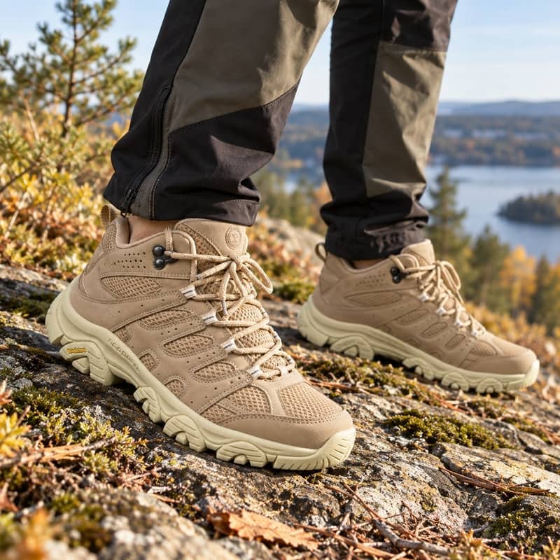 Vandringsskor med greppvänlig sula och mesh