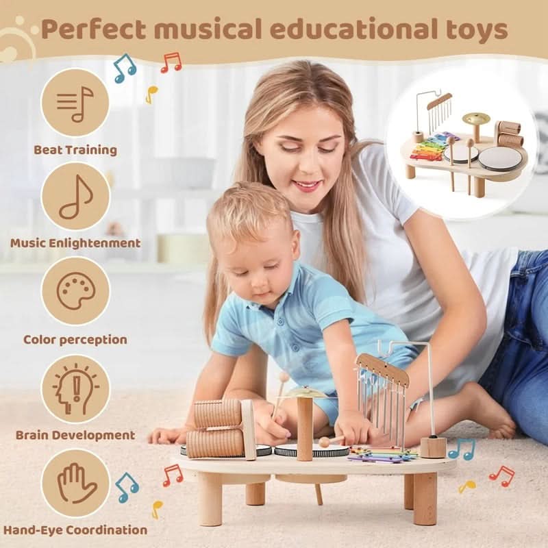 Harmonia Play Set Musical Wooden Toy for Creative Babies Aged 12 Months and Up