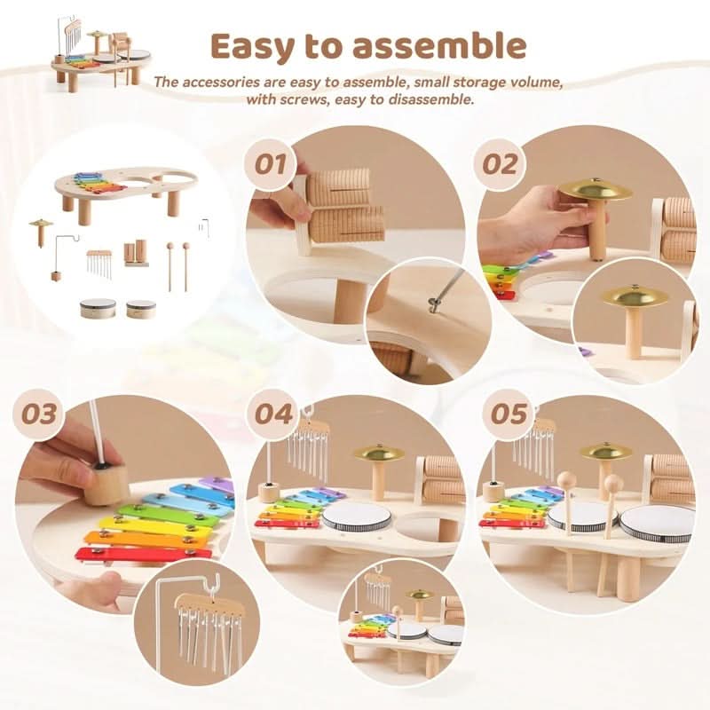 Harmonia Play Set Musical Wooden Toy for Creative Babies Aged 12 Months and Up