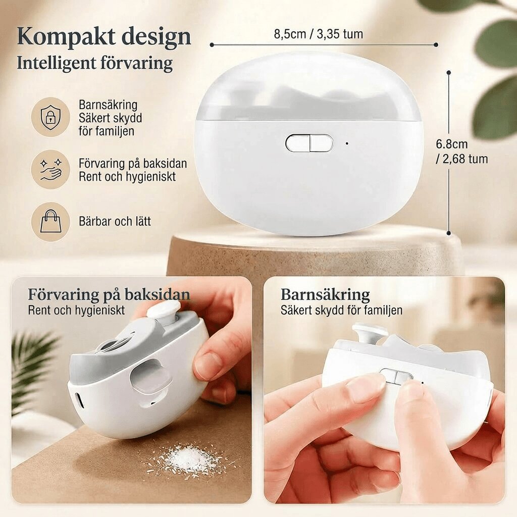 Nagelklippare | Elektrisk nageltrimmer med polering | Klippö