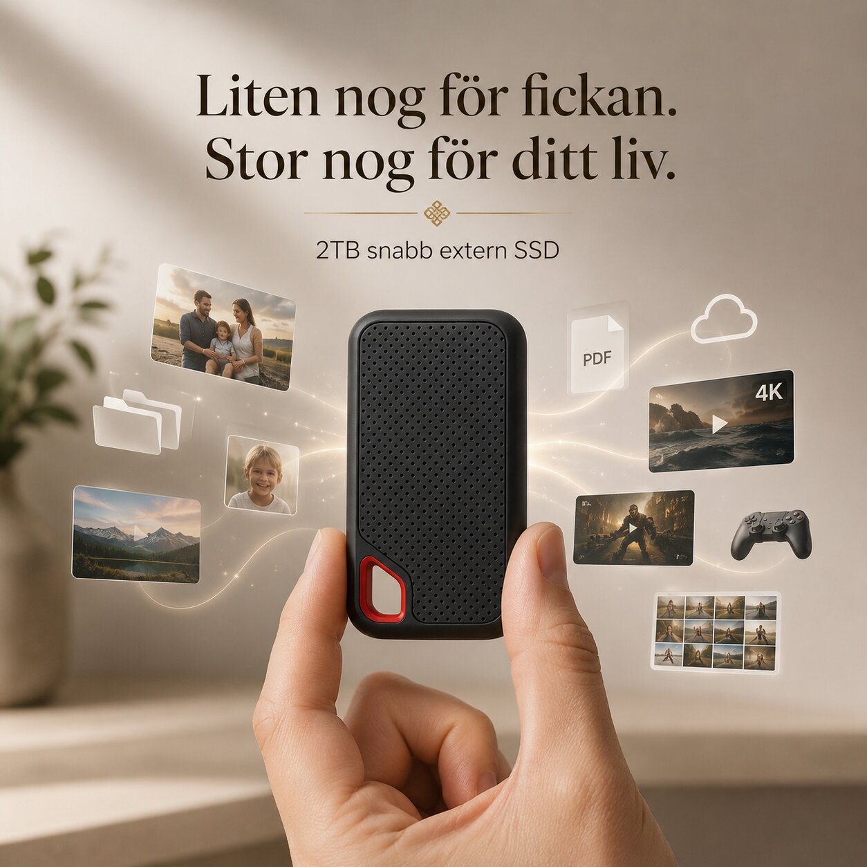 Extern hårddisk | SSD med 2TB lagringsutrymme | Storvik
