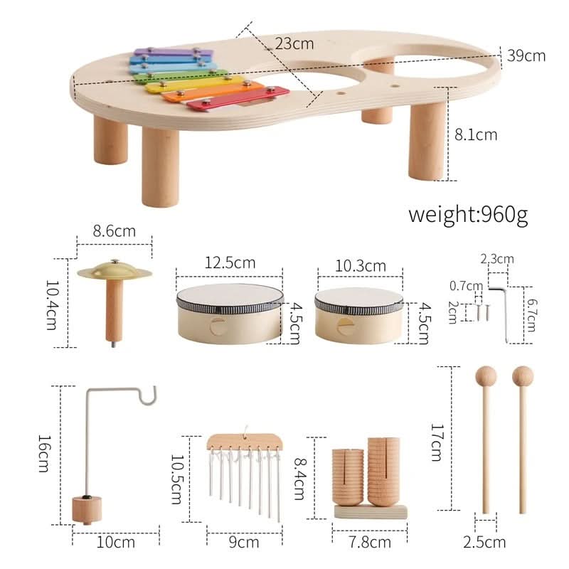 Harmonia Play Set Musical Wooden Toy for Creative Babies Aged 12 Months and Up