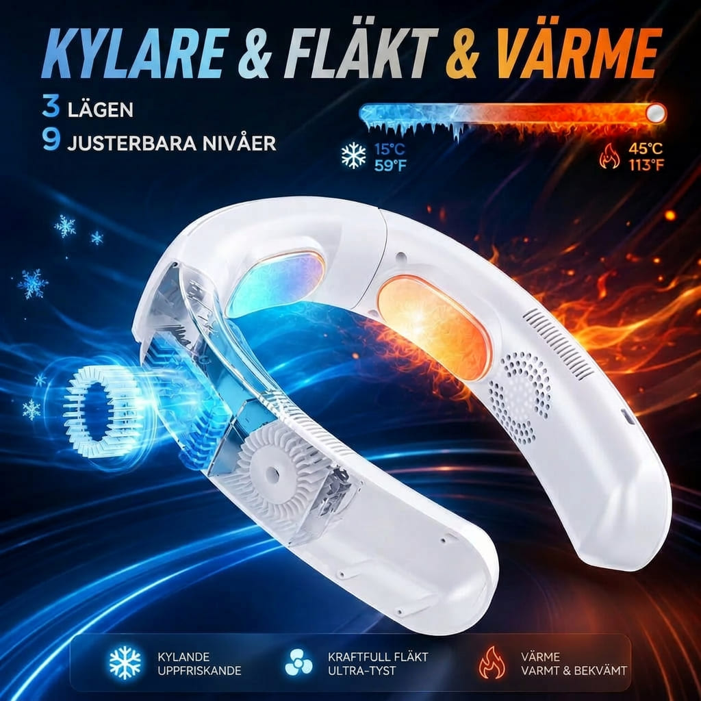 Halsfläkt med kyla och värme | Svalhals