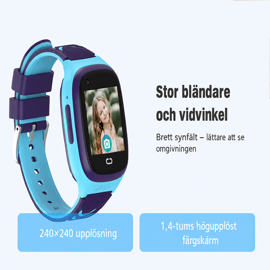 GPS-klocka barn 4G – vattentät smartklocka med SOS