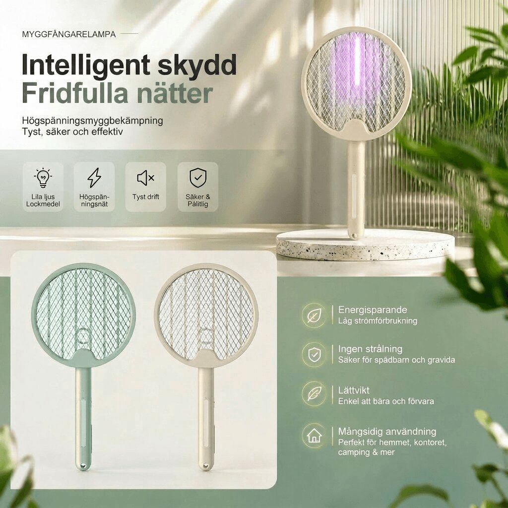 Hopfällbar elektrisk myggsmälla | Myggblix