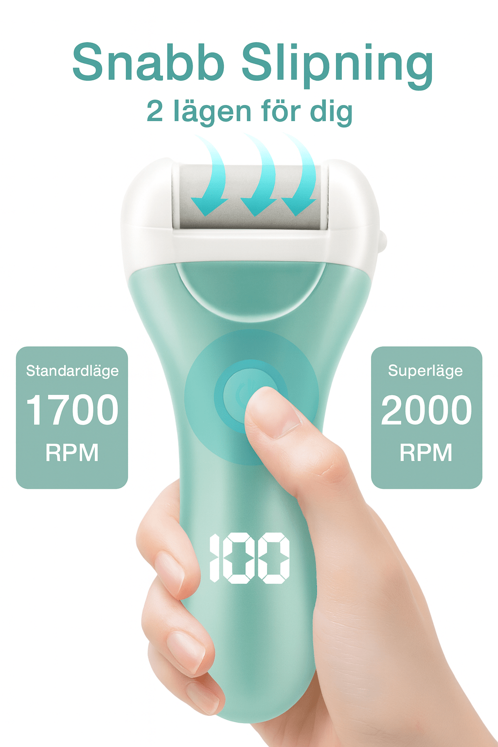 Fothudborttagare elektrisk (med 3 sliphuvuden)