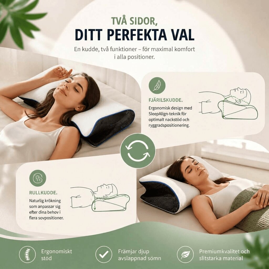 Nackkudde | Ergonomisk kudde i memory foam | Nackstöd