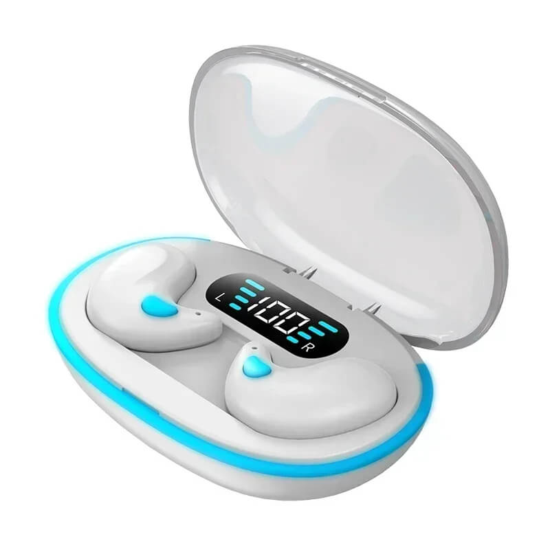 SoundBeats - Minimala Ultra Tunna Trådlösa HiFi Hörlurar För Sömn & Komfort-earbuds-BB-Vit-Hemnix