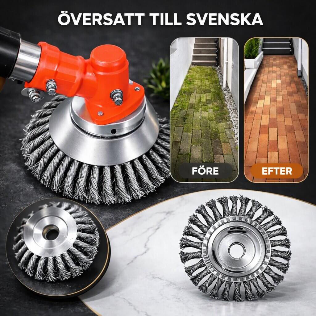 Ogräsrensare och ogräsborste för trimmer | Stålborste trimmerhuvud | Rotbor