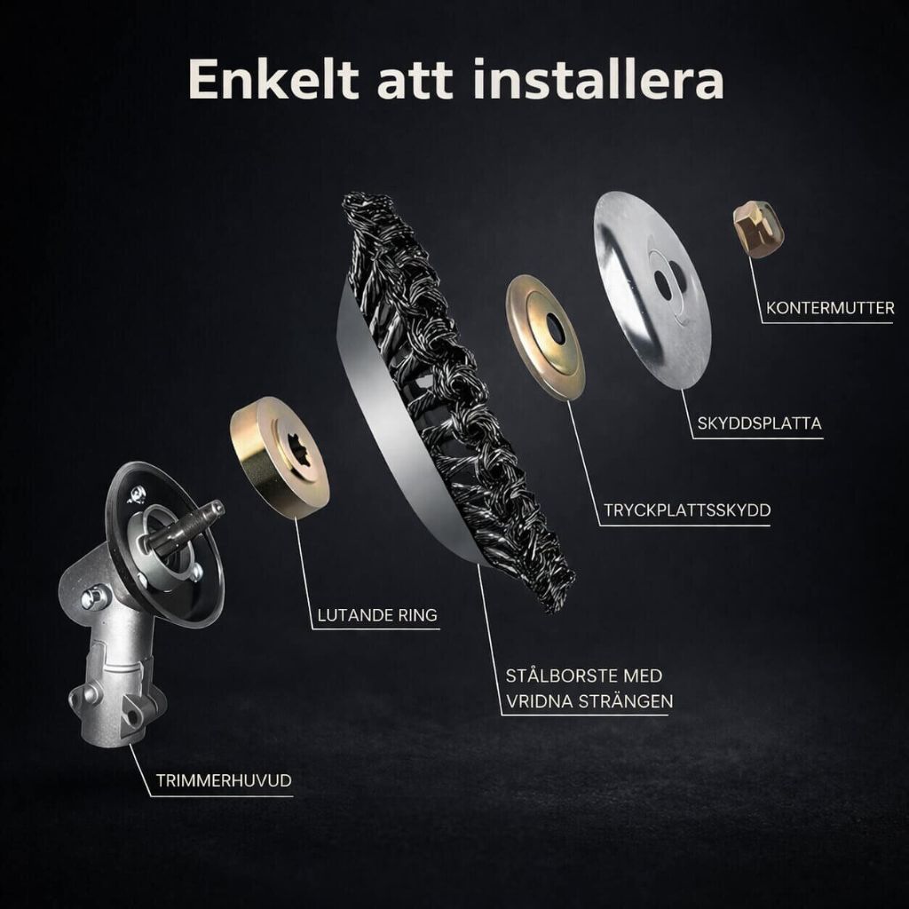 Ogräsrensare och ogräsborste för trimmer | Stålborste trimmerhuvud | Rotbor