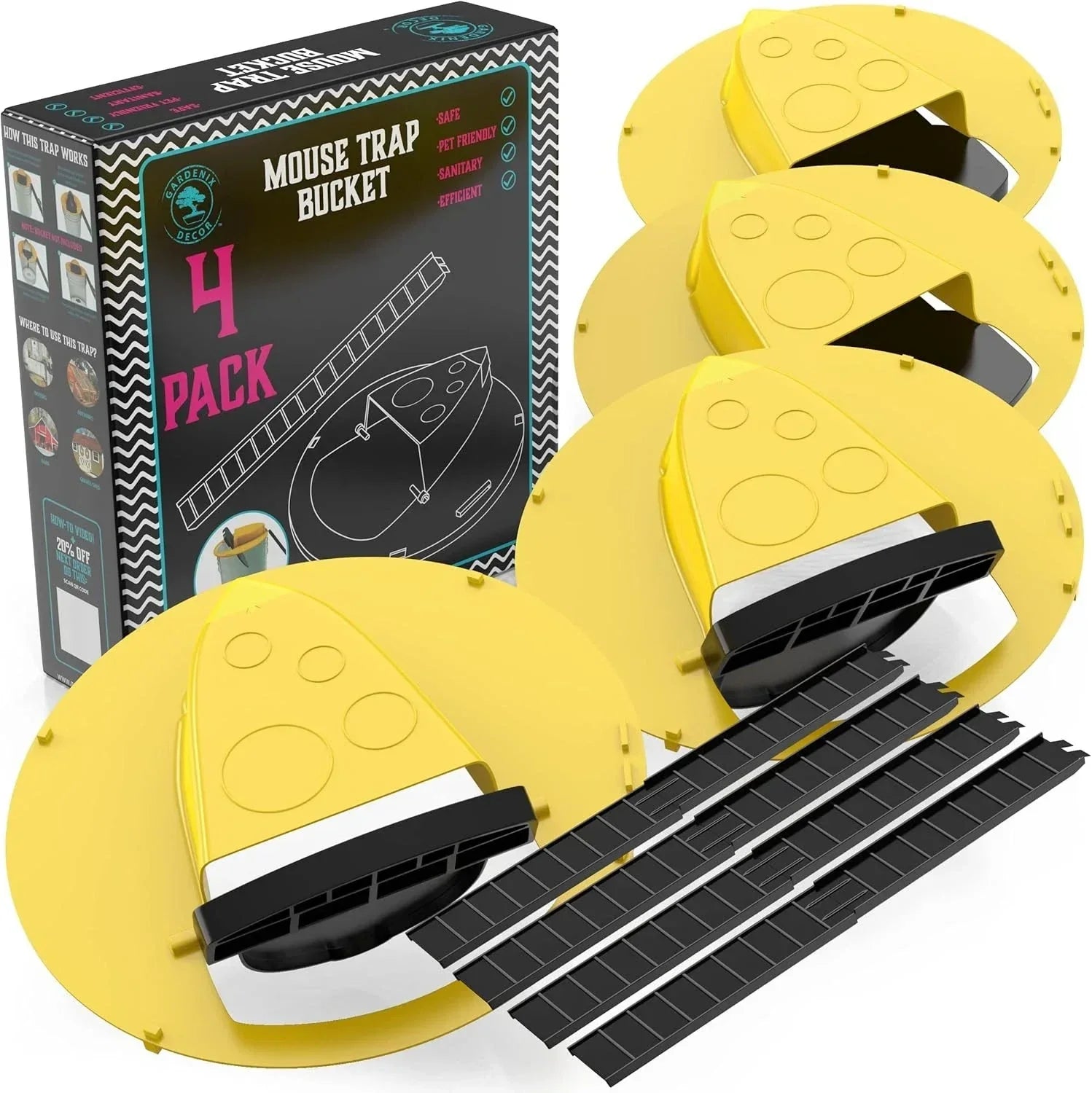 4-Pack Bucket Lock Musfälla Carvallo