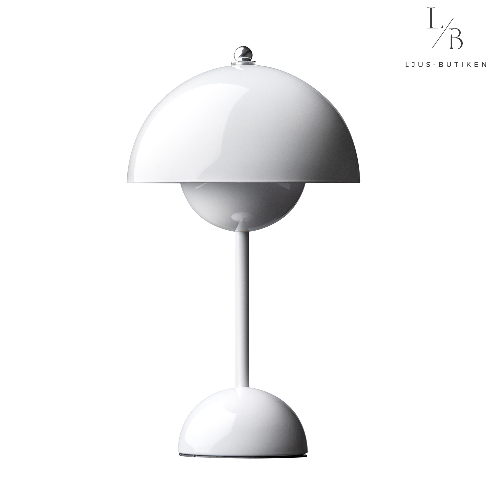 Söt svampformad bordslampa, mjuk belysning. Batteridriven, trendig design.