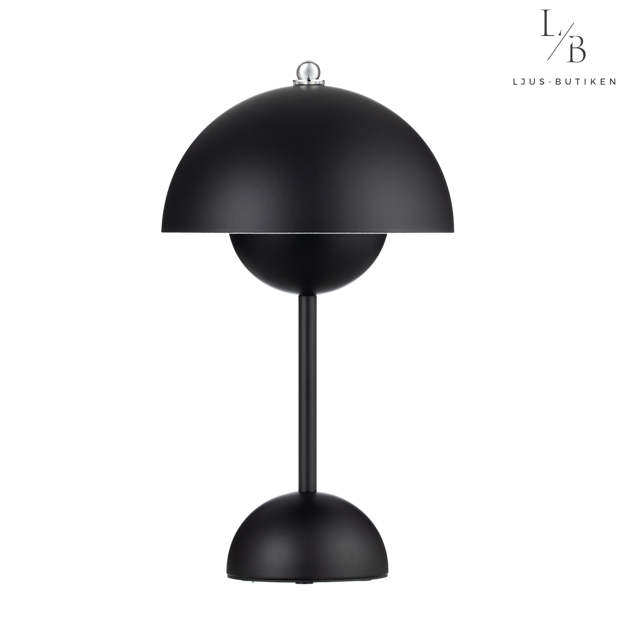 Söt svampformad bordslampa, mjuk belysning. Batteridriven, trendig design.