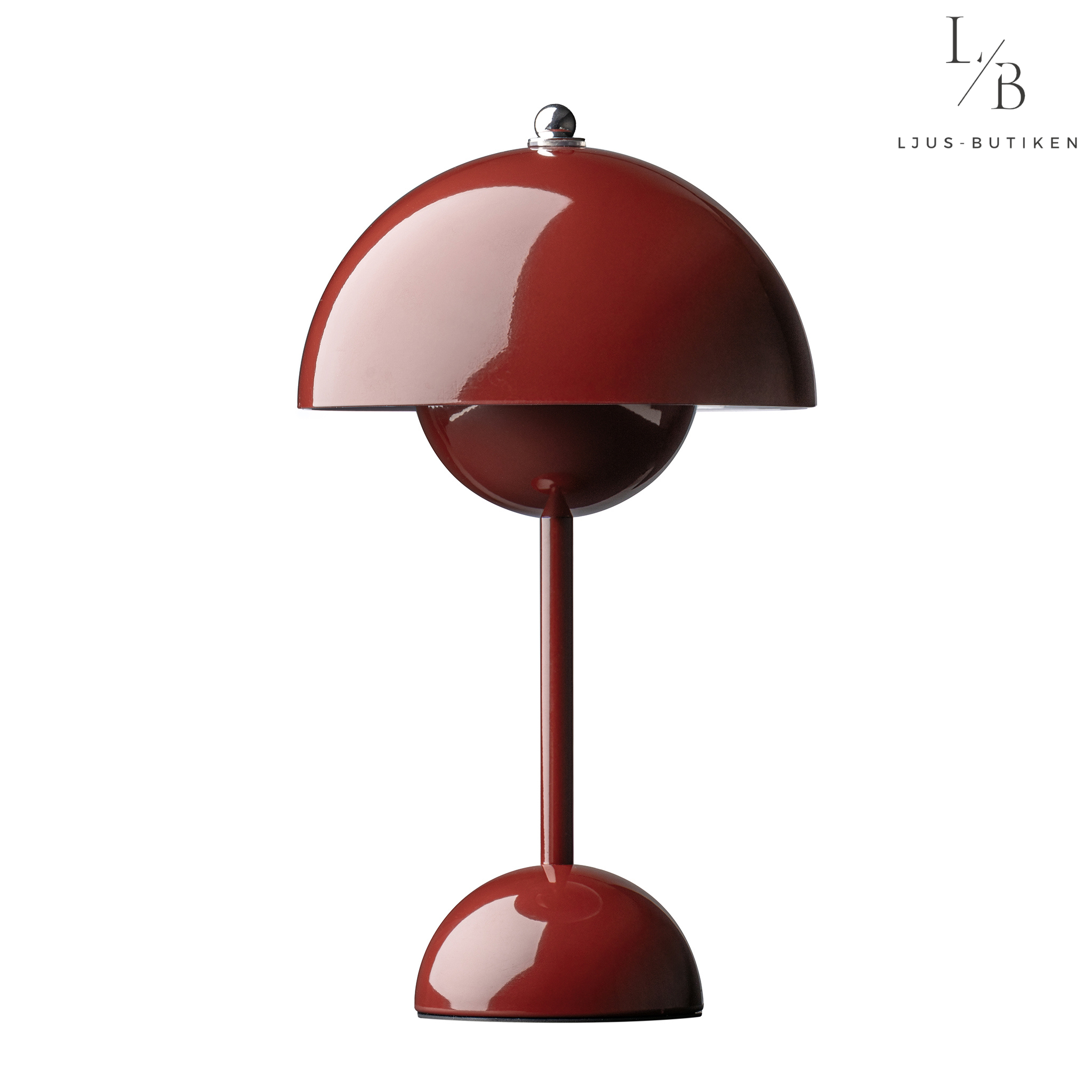 Söt svampformad bordslampa, mjuk belysning. Batteridriven, trendig design.