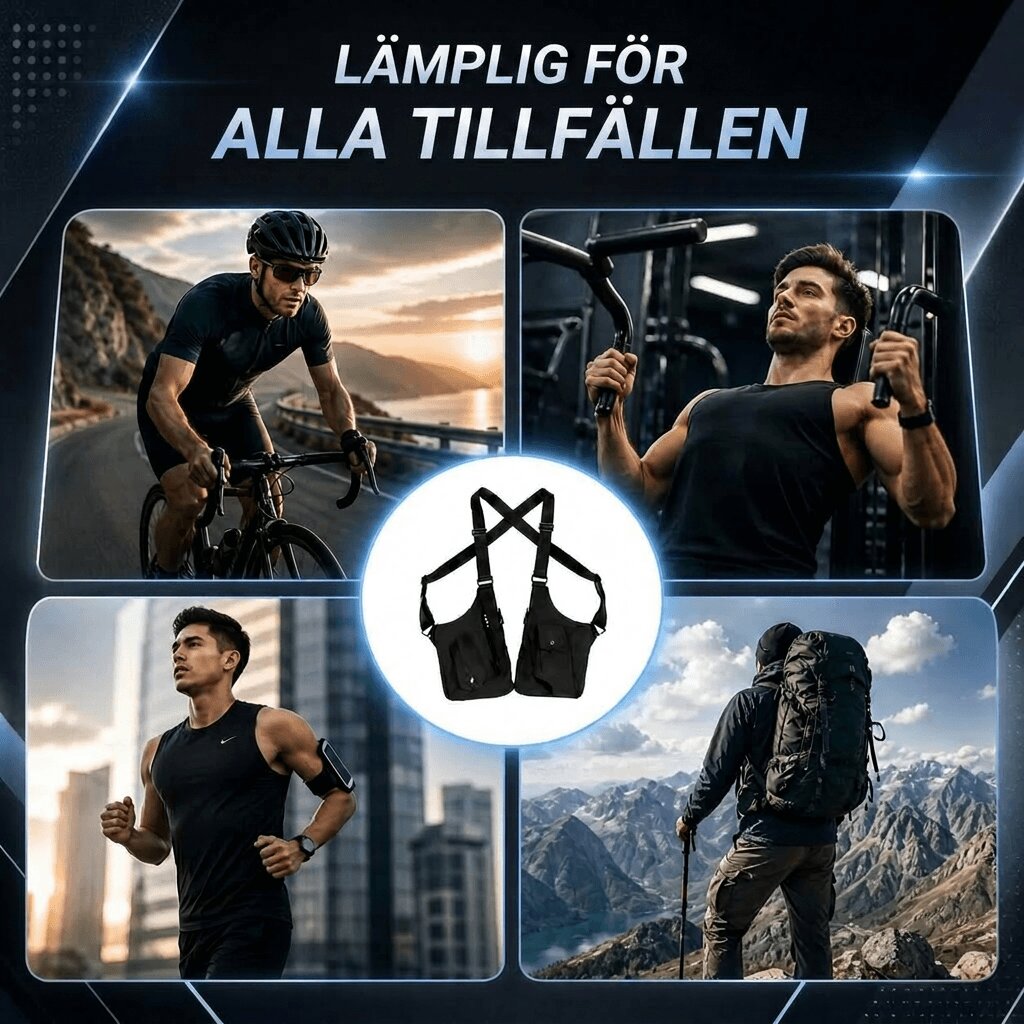 Stöldsäker axelväska för herr | Crossbodyväska med flera fack | Spårvakt