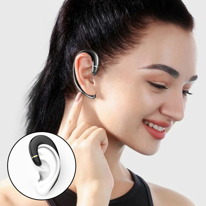 Trådlösa Bone Conduction Bluetooth-hörlurar med ergonomisk design, kristallklart ljud och öppen öronkomfort klara för musik o