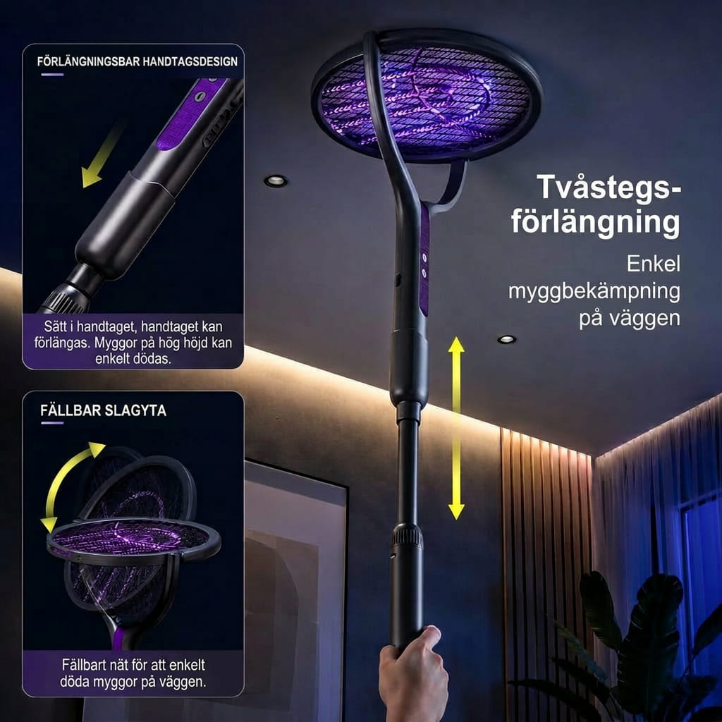 Uppladdningsbar elektrisk flugsmälla | Zappstång