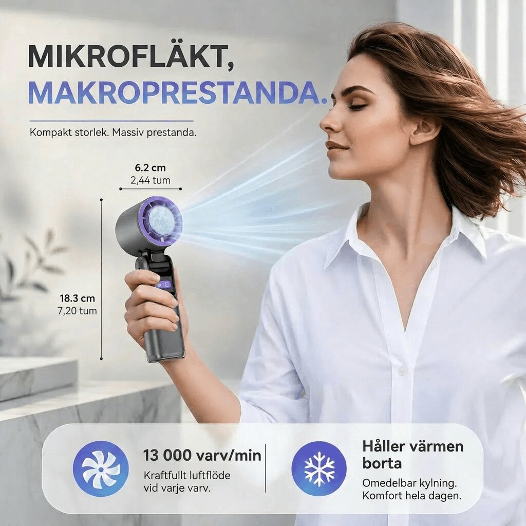 Uppladdningsbar handfläkt | Svalturbo